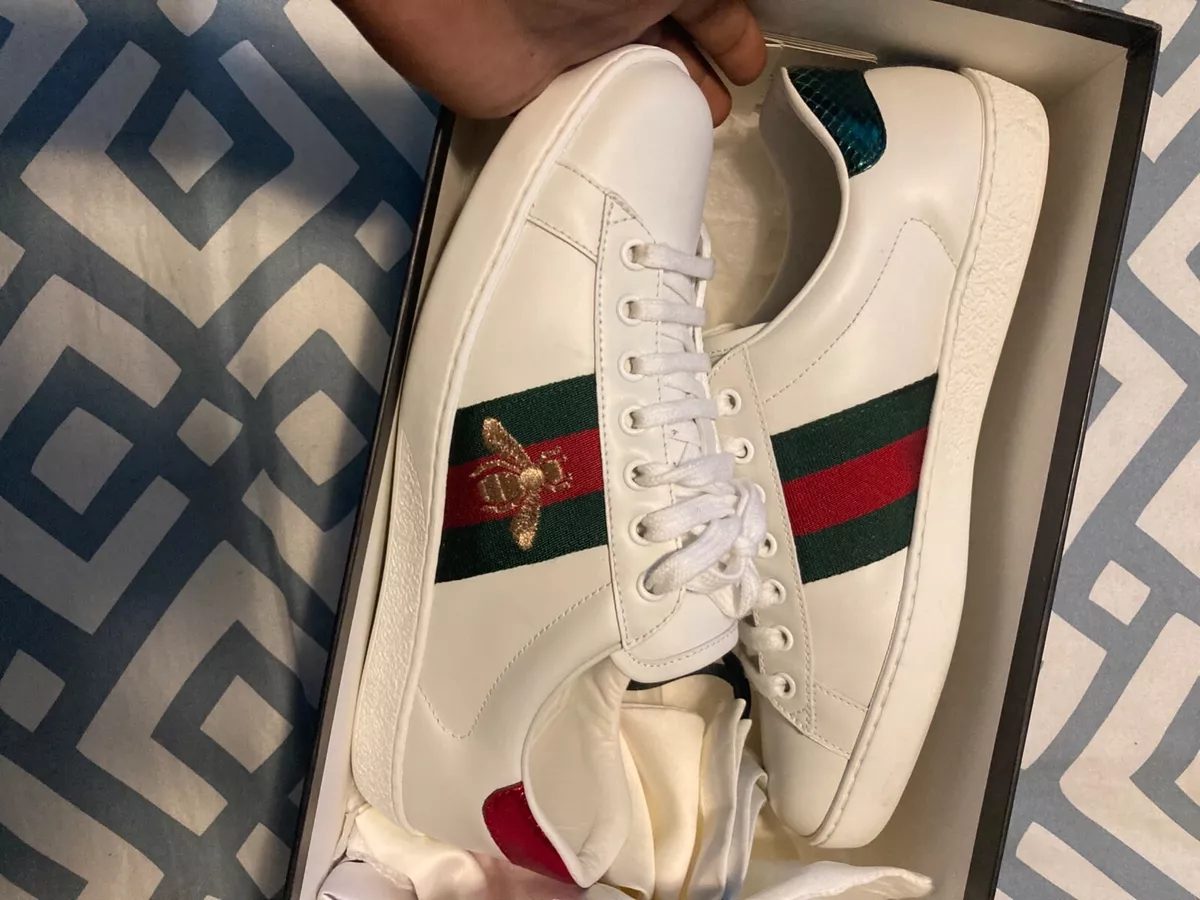 Gucci Men's Ace Embroidered Sneaker, White, Leather