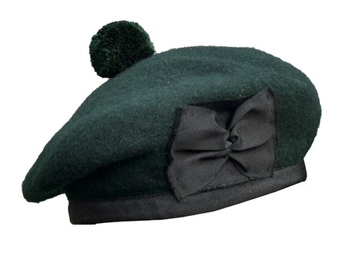 BALMORAL SCOTTISH GREEN ACRYLIC WOOL HAT CAP/Highland Balmoral Cap