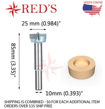 Tideway Carbide IND LC171901025 25 mm Dia Hinge Boring forstner router bit