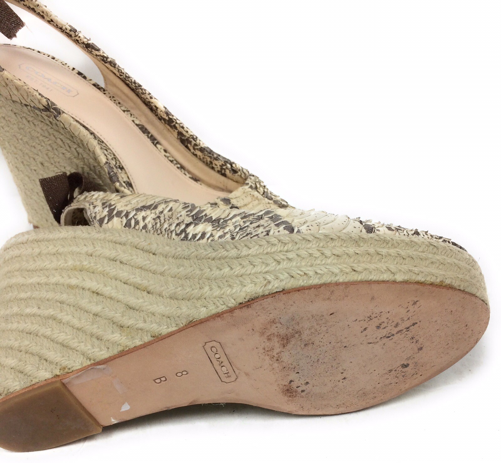Coach Maritza Python Leather Espadrille Platform … - image 10