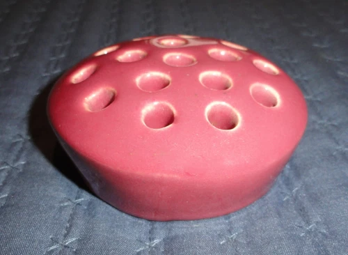 Vintage Roseville Pottery Flower Frog 17 Holes Mauve EX!