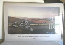 Harley Davidson Road King Classic Metal Framed Under Glass Print 36" W