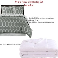 Comforter Set- Cotton Brooksfield Duvet Cover Set Down Alternative Duvet Insert