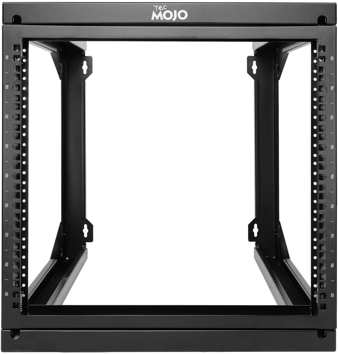 9U Wall Mount Rack with Swing Gate - Open Frame for AV & IT Equipment