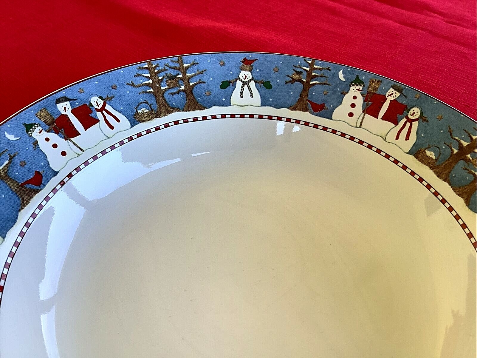 Sakura Debbie Mumm Snowman Soup or Cereal Bowls, Set of 4. 7 1/2" Wide