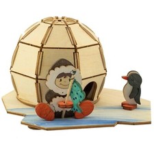 Bastelset Rauchhaus Iglu Kuhnert Hobaku aus Holz zum Zusammenbauen Kreativset