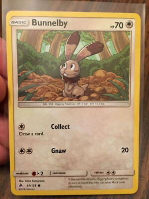 BUNNELBY 2018 BASIC POKEMON CARD - FORBIDDEN LIGHT - #97/131