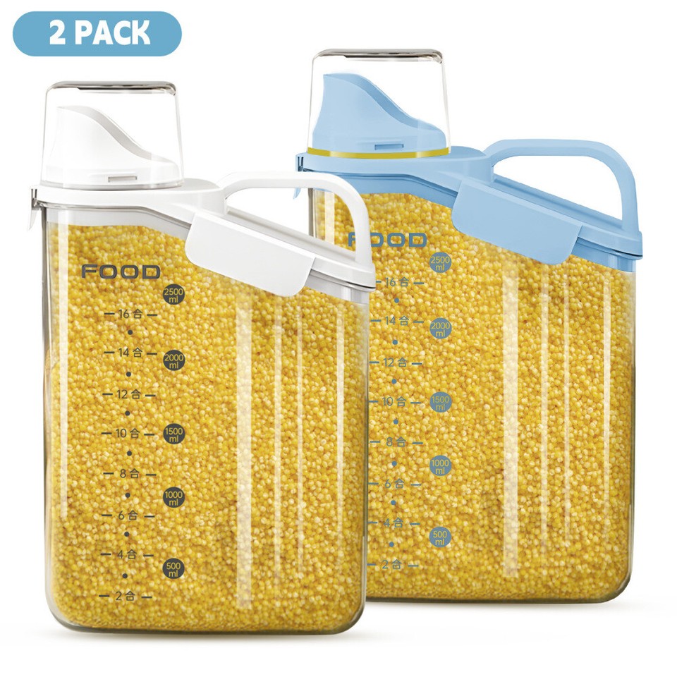 Cereal Containers Storage,1.5L/2L/2.8L Airtight Large Dry Food Storage