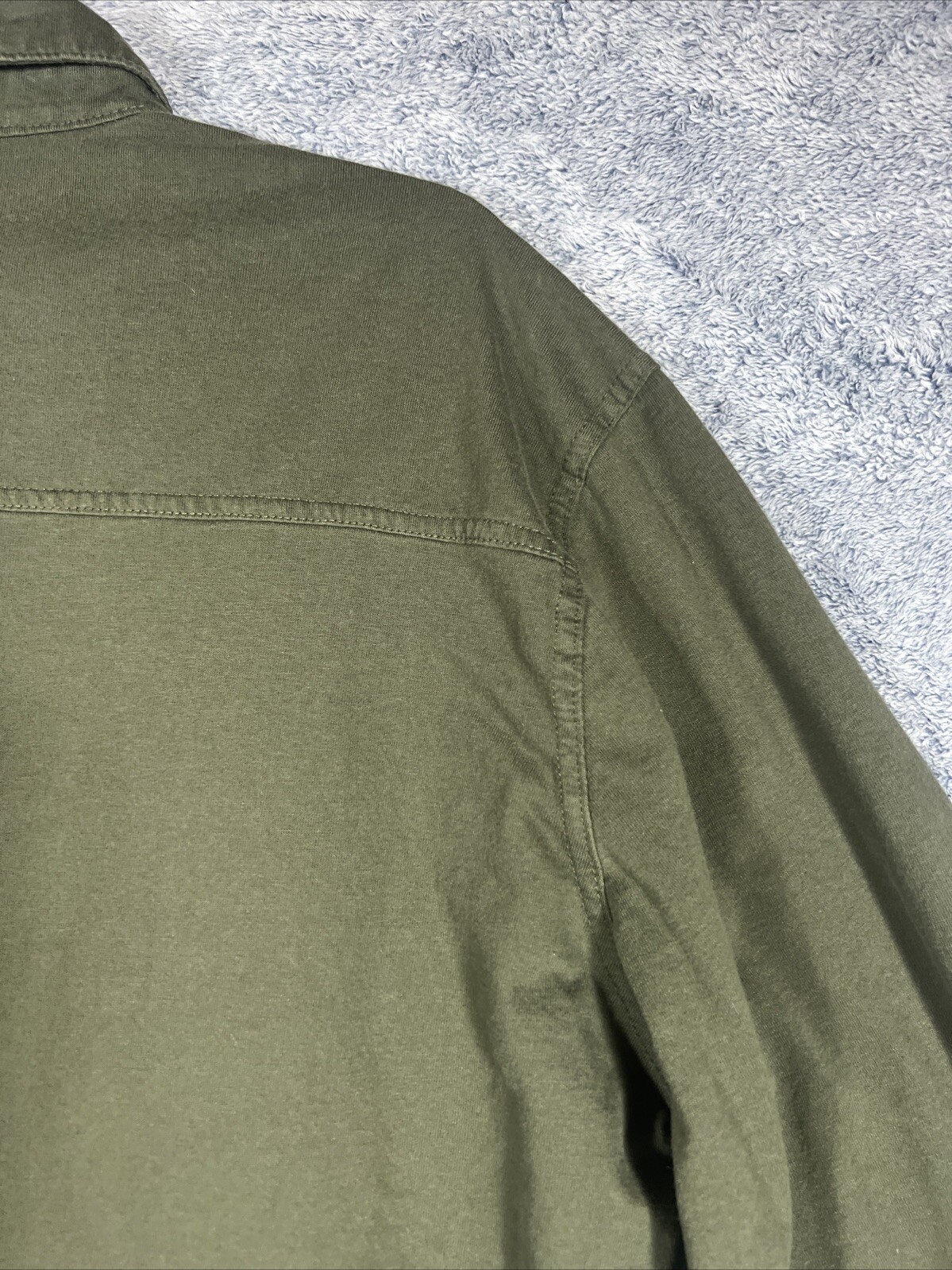 Levis Men's White Tab Dark Green Long Sleeve w/ Double Pockets Polo Shirt Size L thumbnail 20