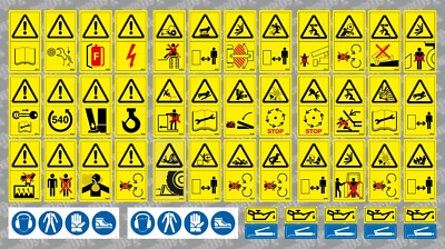 Traktor Warnaufkleber (12 × 6 cm) / Tractor Warning Decal Sticker Adesivo