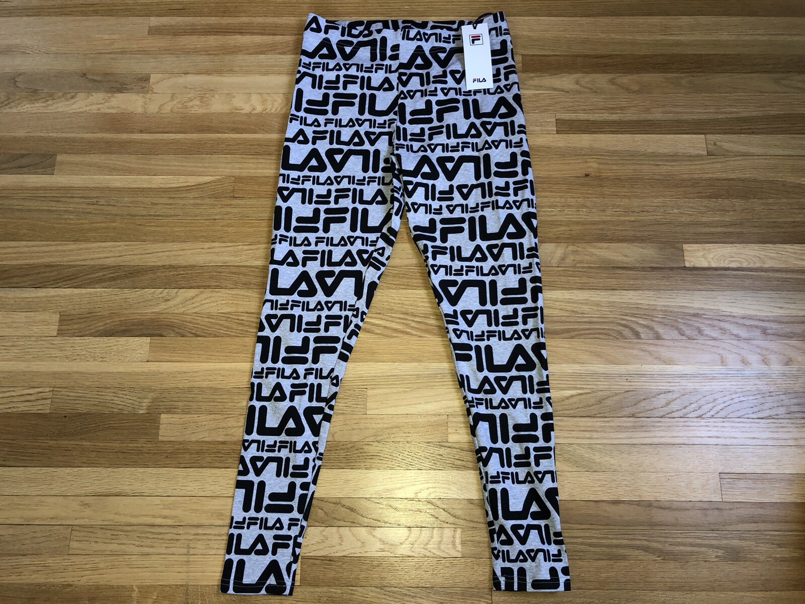 Leggings donna Fila Kaylee stampa logo all over 32582289 grigio taglie M L o XL