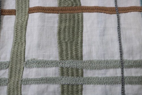 Cowtan & Tout Fabric Remnant Fairfax Celadon, Aqua Linen Poly 52"x72" ! - Picture 5 of 7