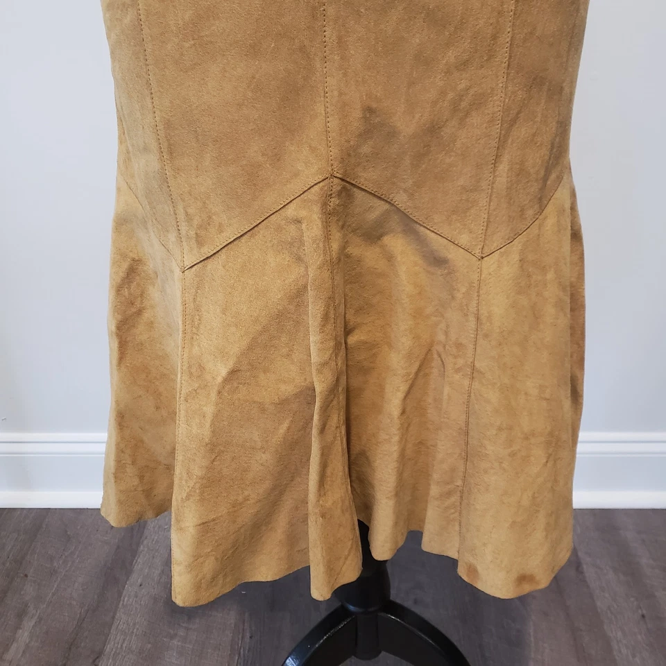 Karen Kane Southwestern aesthetic Suede Leather Flared Skirt Size 10 - Image 2 of 4