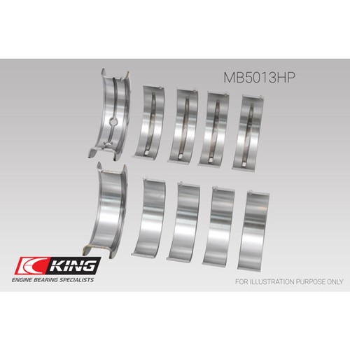 King Main Bearing Set MB5013HPSTDX; HP, Std .001" Extra Clearance for