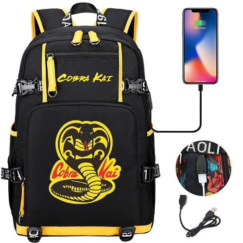 Mochila USB Cobra Kai Adolescentes Hombres Laptop Bolsos de Hombro Estudiante Mochila - Imagen 42 de 46