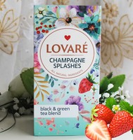 "24X2G Lovare \"Champagne Splashes\" Schwarz & GrüNtee Tee Erdbeere In Teebeutel"