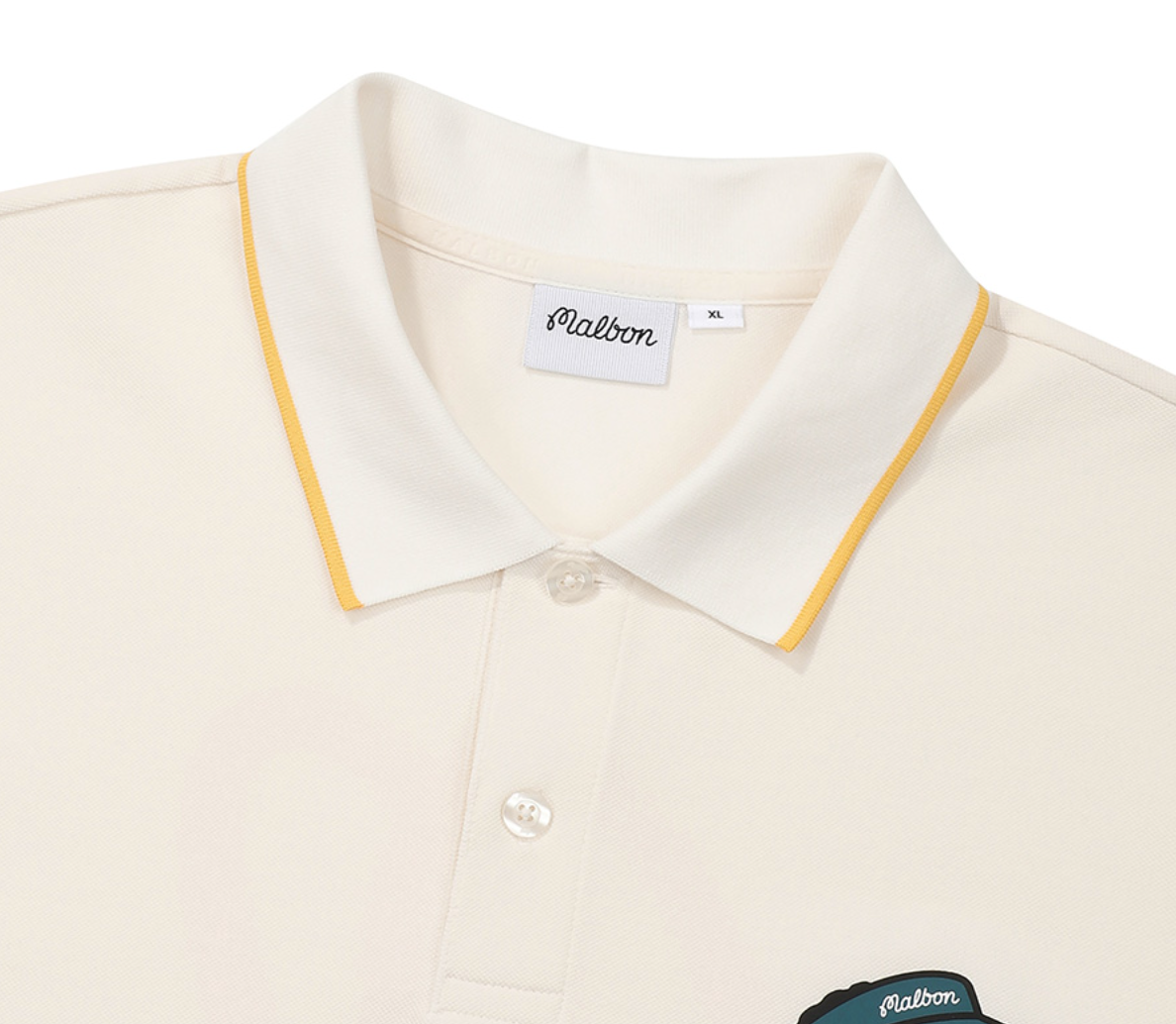 Malbon Golf] M Basic PQ Polo T-shirts - Cream (MAN) - M