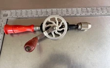 Vintage DUNLAP Hand Crank Egg Beater Type Drill Chuck, Pistol Style Grip