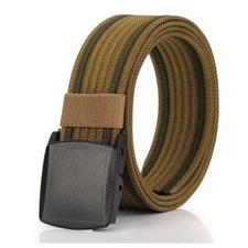 FARAMIGO High Quality Men's Belt Plastic Steel Buckle Canvas Belts Casual Jeans