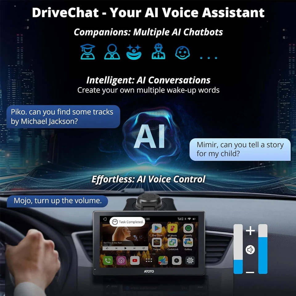 ATOTO 9" Portatile Android AI Autoradio 4G+32G GPS Wireless Android Auto&Carplay - Immagine 2 di 4