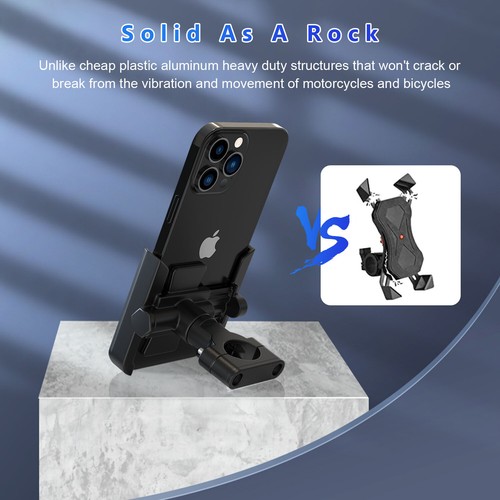 360° Motorcycle Stand Holder Dropproof Slipproof Handlebar Alloy Phone Mount US - Zdjęcie 3 z 15