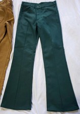 1960s Levis BIG E Sta Prest Mens 28x29 Bottom Flare Green Pants