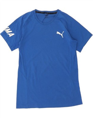 Puma Herren Grafik T-Shirt Oberteil mittelblau QO06