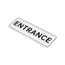 ENTRANCE sign, acrylic 6"x2" car sticker door sticker, white