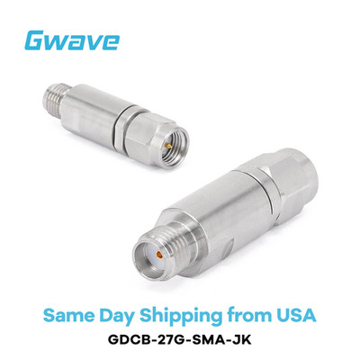DC Block on Inner Conductor SMA Male to SMA Female Operating from 30MHz - 27GHz