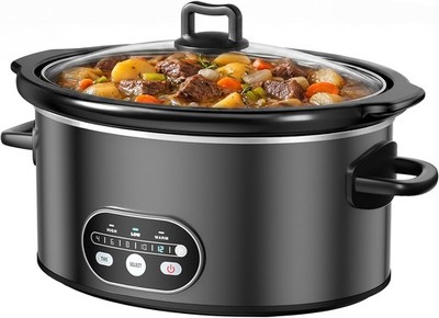 Multi Electric Slow Cooker 6/8 Quart Programmable w/ 3 Temperature&4-12 H Timer