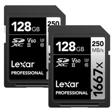 Lexar Professional 1667x 128GB 2-Pack Cards, Up To 250MB/s Read