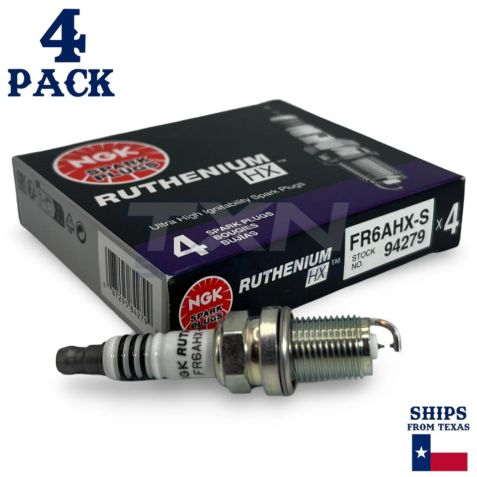 4 Pack NGK Ruthenium HX Spark Plugs 2009-2011 for Chevrolet Aveo L4 1.6L - Image 2 of 3