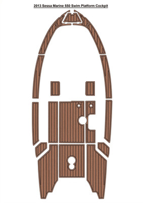 2013 Sessa Marine 550 Swim Platform Cockpit Boat EVA Pads Teak Flooring Mat