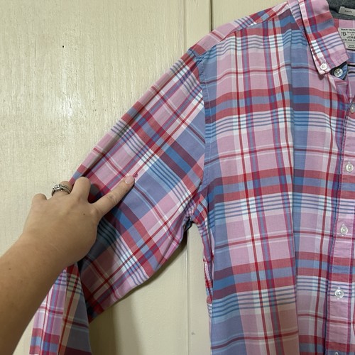 J Crew Mens Shirt Large Slim Fit Button Down Long Sleeve Plaid Preppy Flawed - Picture 8 of 11