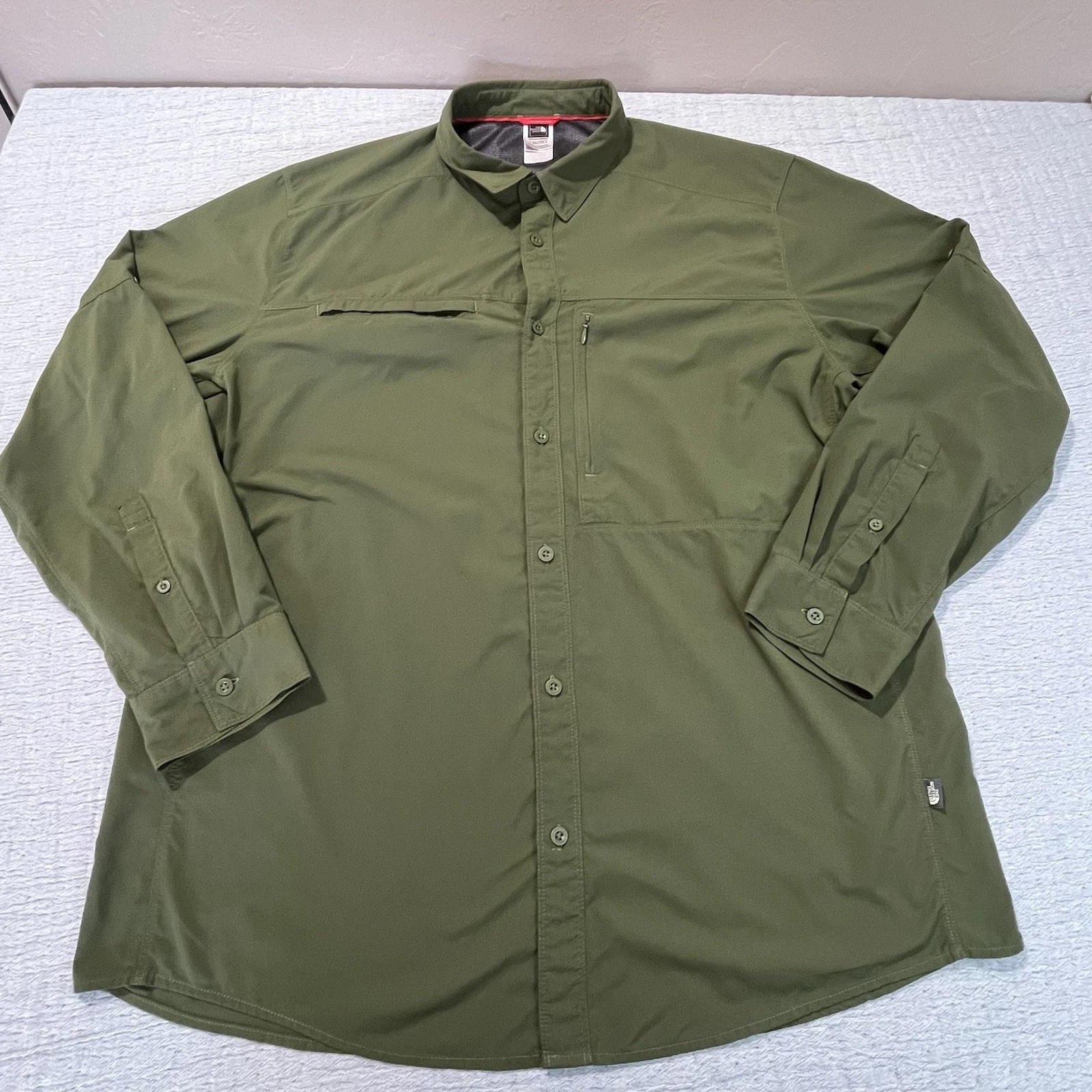 The North Face Shirt Mens Size XXL/TTG Nylon Fishing Vented Hiking Green