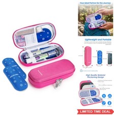 Insulin Cooler Travel Case GLP-1 Pen 8.5x3.5x1.8 TSA Approved Hard EVA 2 Ice
