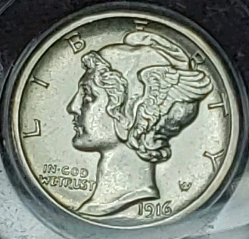 1916-S Mercury Dime Choice AU+, Free Shipping