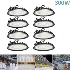 8 Pack 300W UFO Led High Bay Light Industrial Commercial Warehouse Factory Light