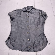 Vintage Versus Gianni Versace Shirt Womens 44 Metallic Sheer Button Up 90s