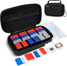 EVA PU Memory Card Case with 24 SD  24 TF Clear Plastic Memory Card Holder