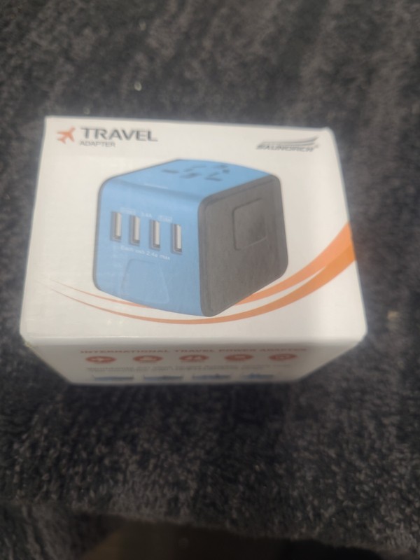 SAUNORCH Travel Adapter Worldwide, Universal International Power# SL-199-3Tblue
