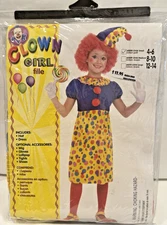 Forum Novelties Clown Girl Child Halloween Costume Size Small 4-6