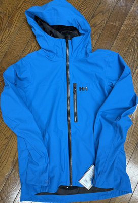 Helly Hansen Swift 3L Shell Ski Jacket Neptune Blue L/G Hooded Full Zip Pockets