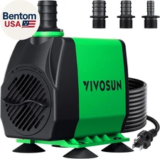 800GPH Submersible Pump(3000L/H, 24W), Ultra Quiet Water Fountain Pump with 10Ft