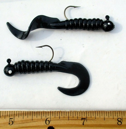 6pks 5ct COLORES SURTIDOS 1/4oz JIGS con cola rizada larvas bajo Walleye agua salada - Imagen 6 de 9