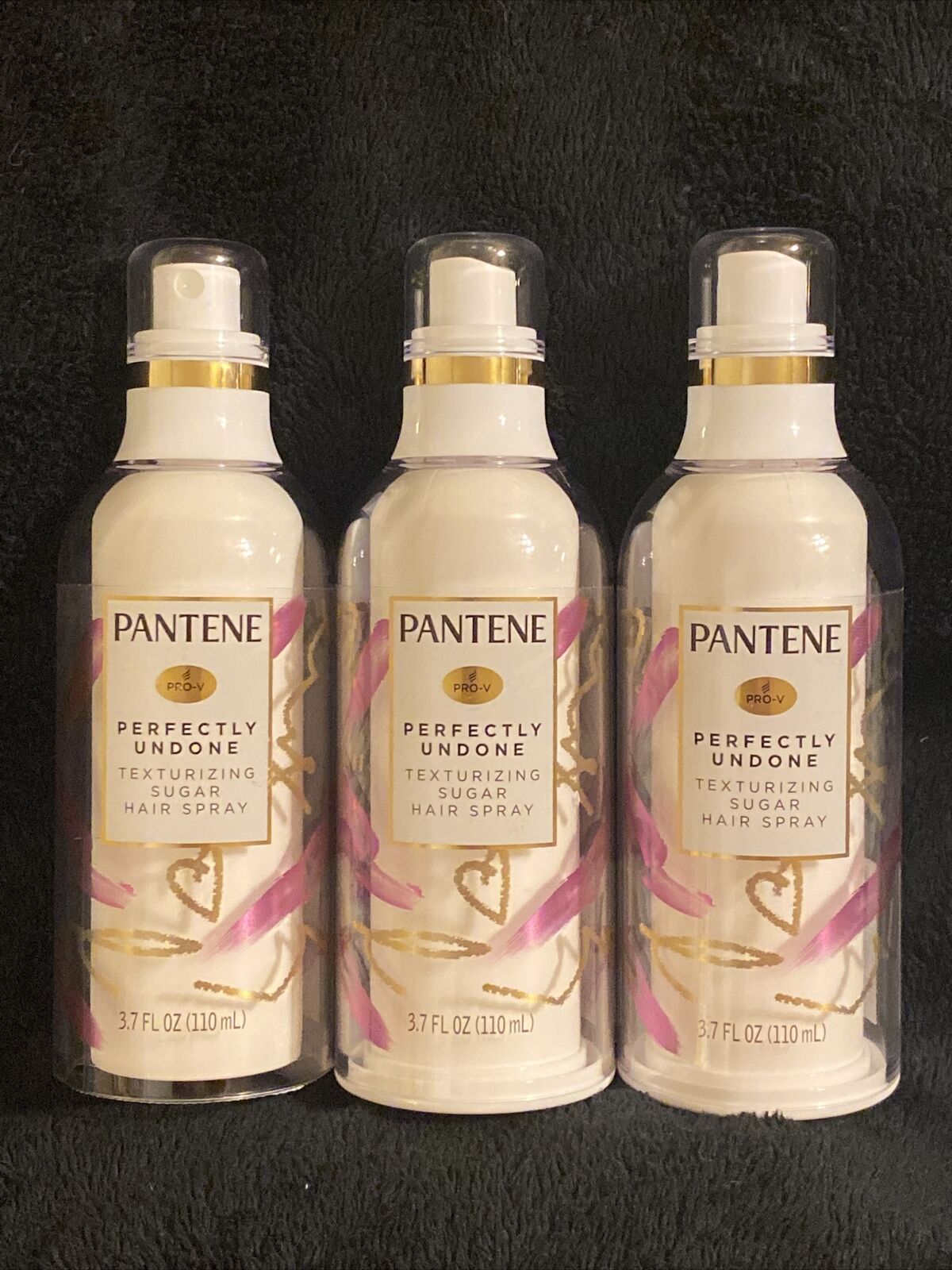 Lot of 3- Pantene Perfectly Undone Texturizing Sugar Hair Sprays 3.7oz Each NEW