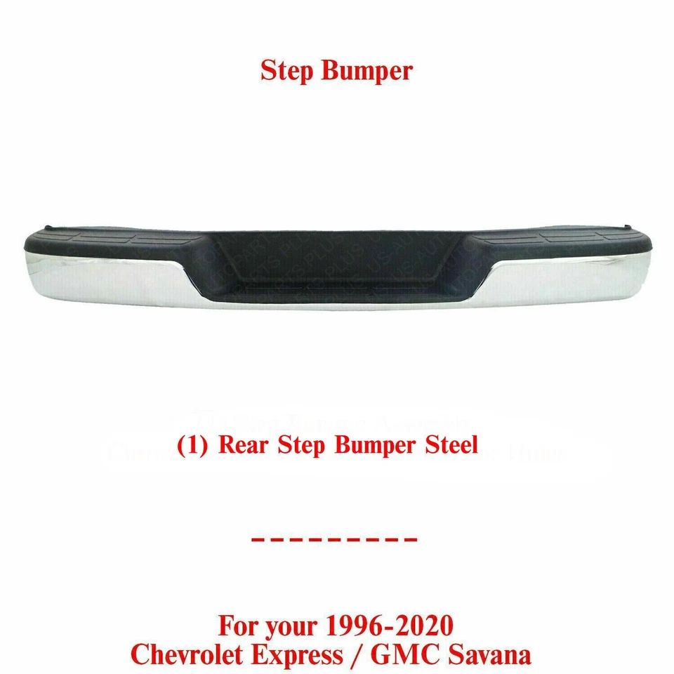 Conjunto de parachoques trasero cromado para camioneta Chevy Express GMC Savana 1996-2020 Foto 2 de 4