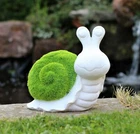 Garden Ornament slug Snail Animal  Flocked Grass Effect Outdoor Sculpture