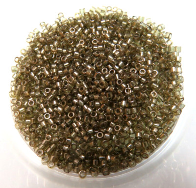 11/0 DELICA ~ GRAY OLIVE L LUSTER ~ DB 123 ~ 7 Grams ~ GLASS SEED BEADS