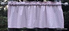 Pink Black Polka Dot Valance Black Dots on Pink Baby Girl Nursery Curtain Topper